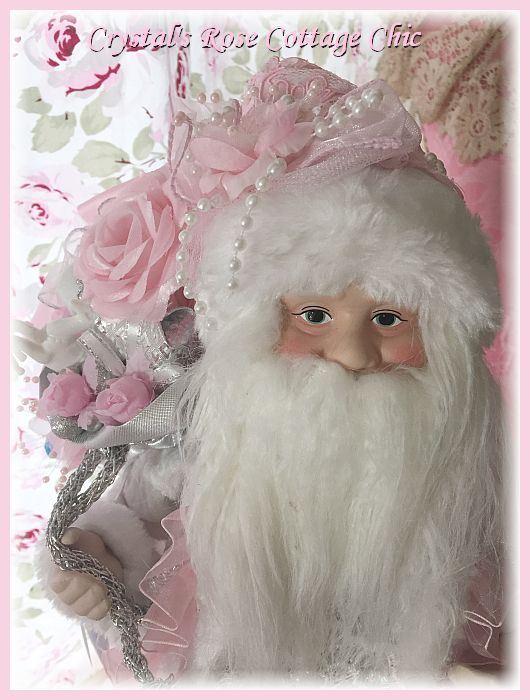 Pink and White Rose Santa 20"