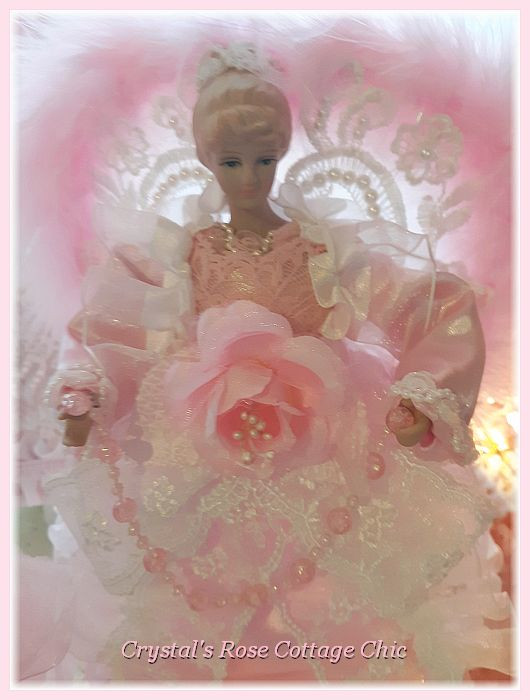 Pretty Pink Satin Gown Angel Topper...Free Shipping