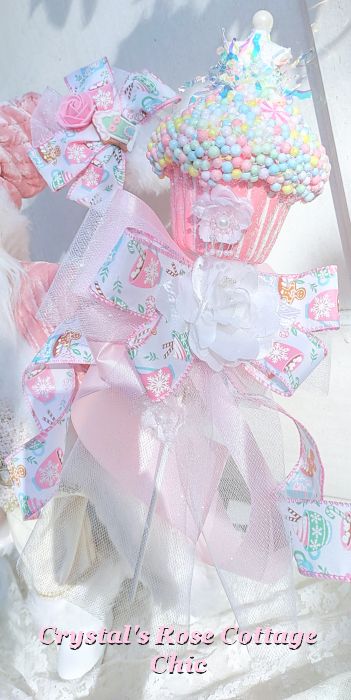 pink cupcake christmas santa decor