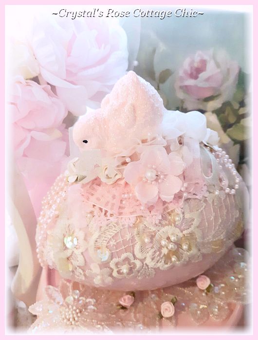 Pearlescence Pink Easter Egg with Pink Glitter Chick