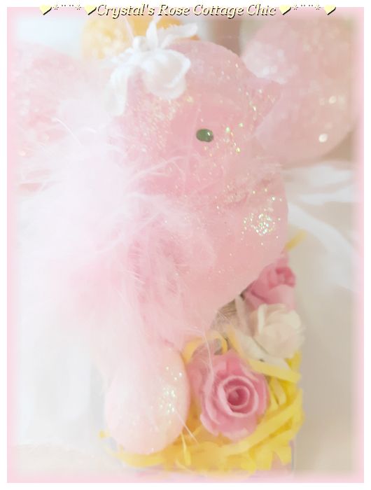 Precious Pink Fluffy Wing Easter Chick ...Free Shipping