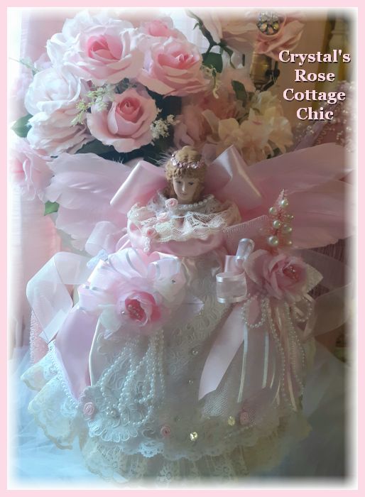 Pink Feather Wing Angel Tree Topper