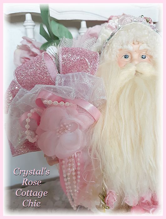 Shabby Chic Santa with Teddy Bear