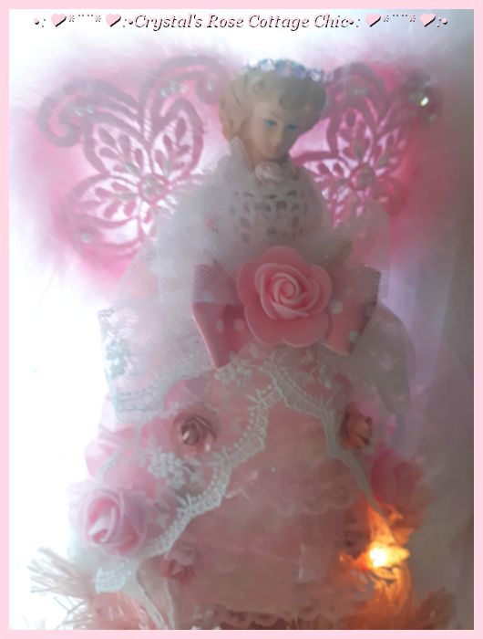 Pink Lace Wings Mini Angel Tree Topper...Free Shipping