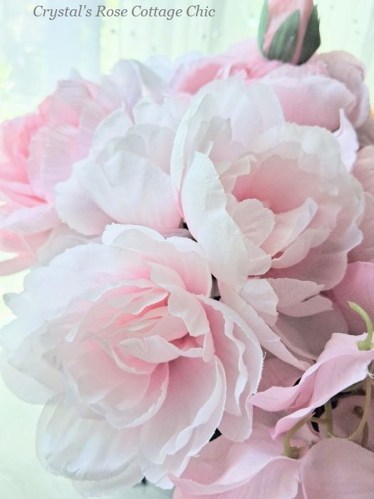Luxury Pink & White Wisteria & Peony Floral Arrangement 18"