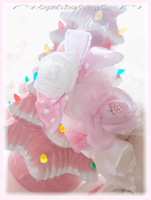 Pink Damask Polka Dot Santa Tree Topper...Restocked