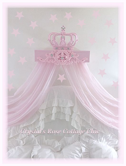 Pink Princess Bed Crown Canopy Teester...Free Shipping