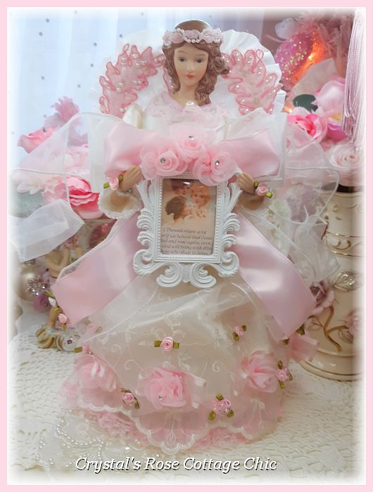 Princess Myra Pink Rosette Frame Angel