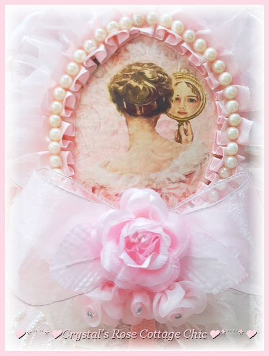 Victorian Lady in Pink Hand Mirror...Free Shipping