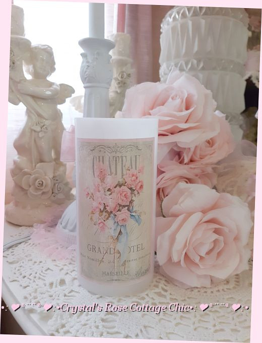 Vintage French Rose Chateau LED Pillar Candle...Free Shipping