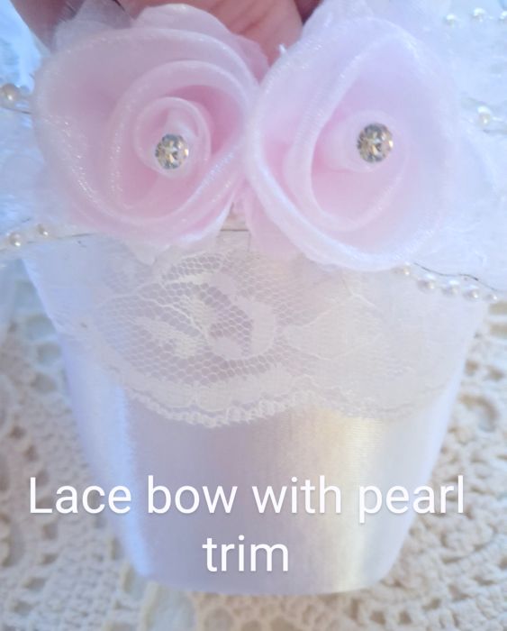 Pink Rosette and Lace Pointe Shoes