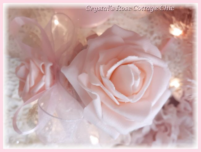 Pink Santa Jar with Bows & Roses...Free Shipping