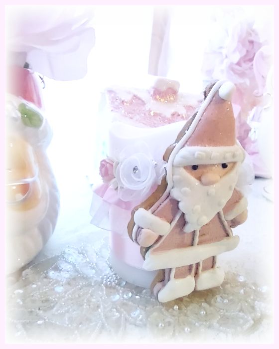 Pink Santa Cookie LED Candle....Free Shipping