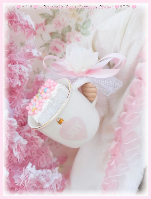 Pink Standing Santa with Marshmallow Joy Mug