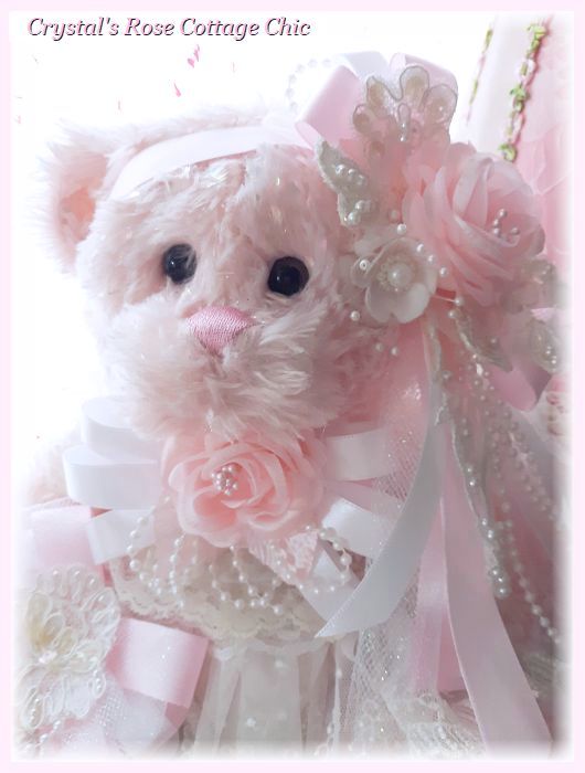 Pink Rose Shabby Chic Bear