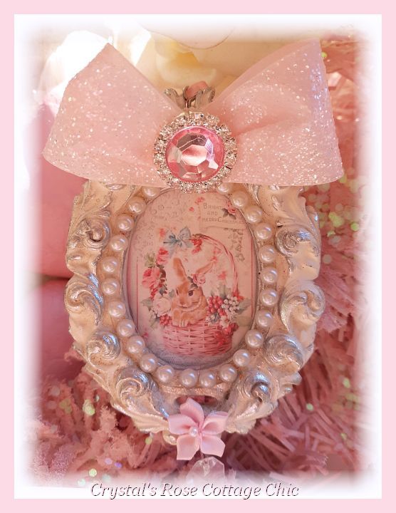 Darling Vintage Christmas Bunny Ornament.....Free Shipping