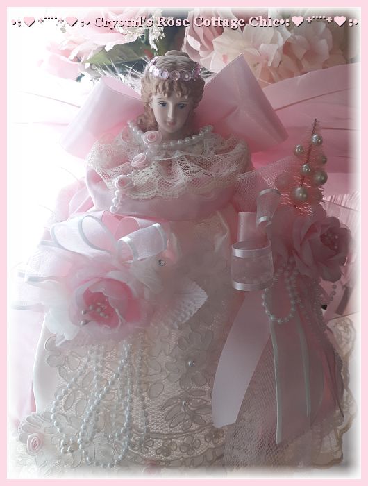 Pink Feather Wing Angel Tree Topper