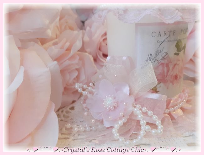 Pink Vintage French Rose LED Candle