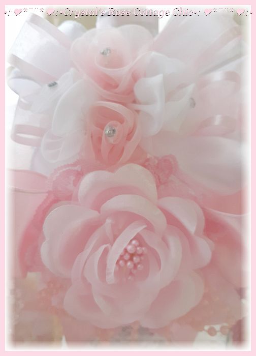 Embellished Pink Rose Bottle