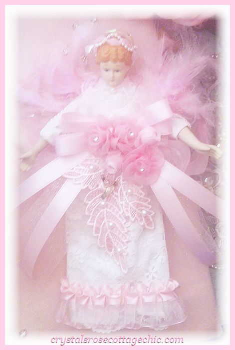 Shabby Chic Pink Angel Ornament