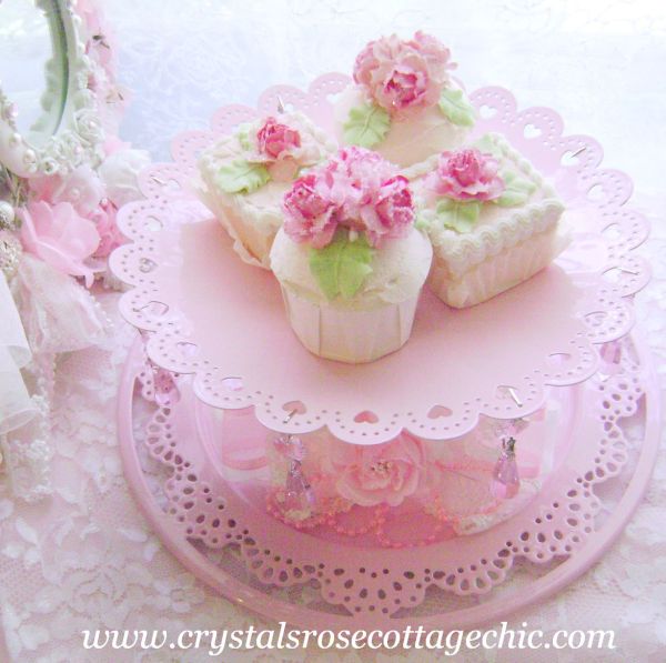 Pink Crystal Cake Stand