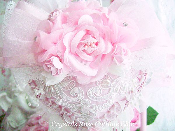 Pink Rose Luxury Victorian Heart
