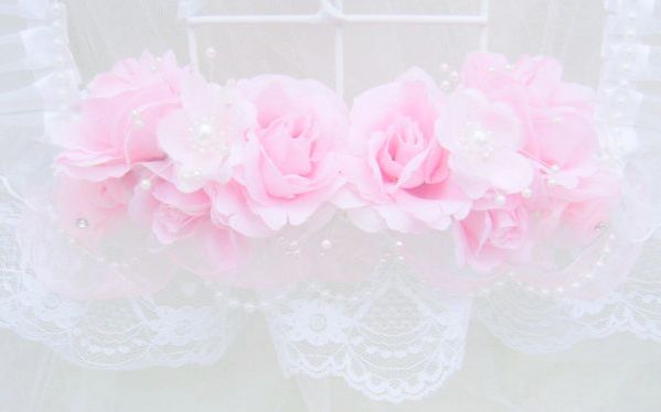 Romantic Pink Rose White Pearl Bird Cage Wall Decor