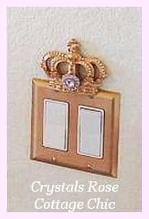 Crown Double Rocker Wall Plate with Rhinestone...Color Options