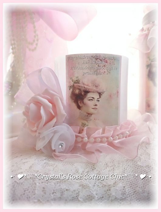 "Her Children Rise Up and Call Her Blessed" Flameless Candle..Free Shipping