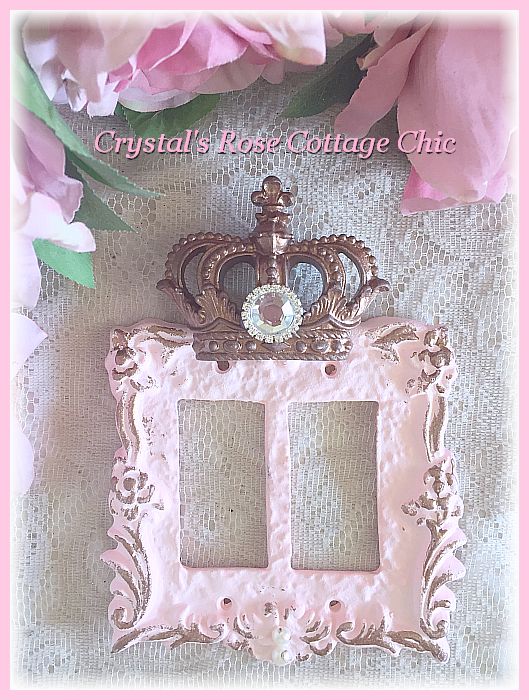 Fleur de Lis Crown Victorian Rose Double Rocker Wall Plate...Color Choices
