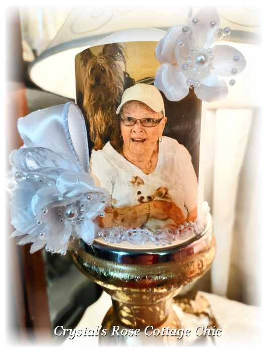 BOGO Custom Photo LED Candle with Florals and Bows..Free Shipping