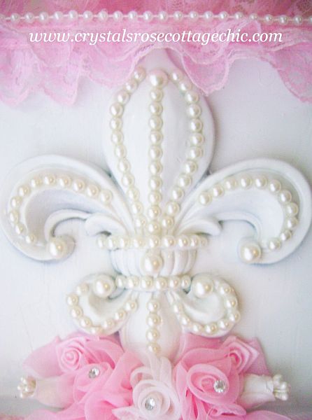 Romantic Pink Lace Fleur De Lis