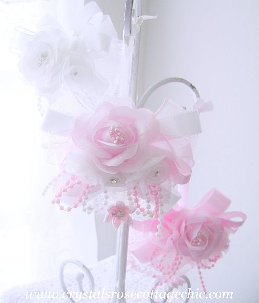 Romantic Rose Pink and White Ornament