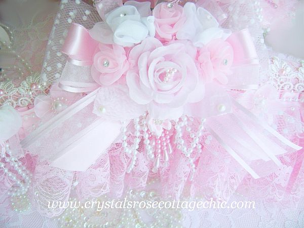 Romantic Pink Rose Embellished Hanger