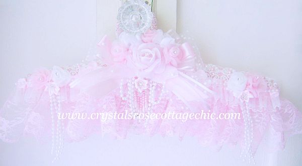 Romantic Pink Rose Embellished Hanger