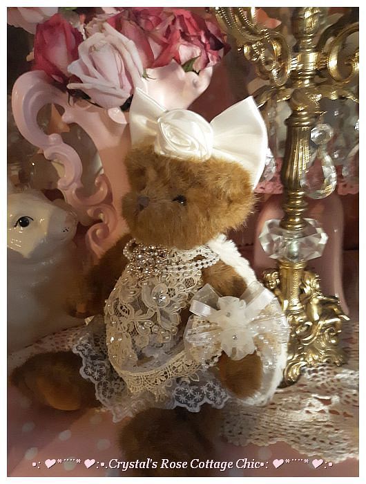 Royal Rose Bow Glamour Bear...Free Shipping