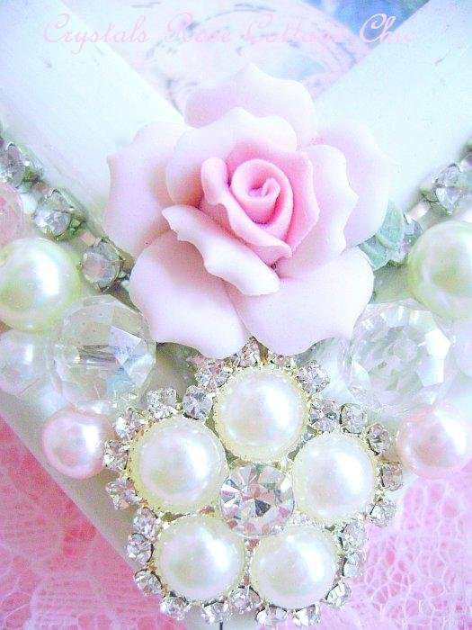 Shabby Cottage White Crown Jeweled Frame