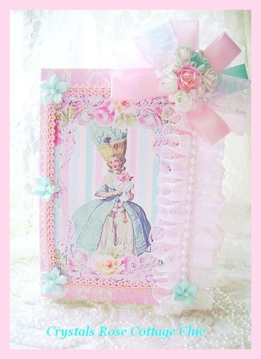 Light Aqua and Shabby Pink Marie Card