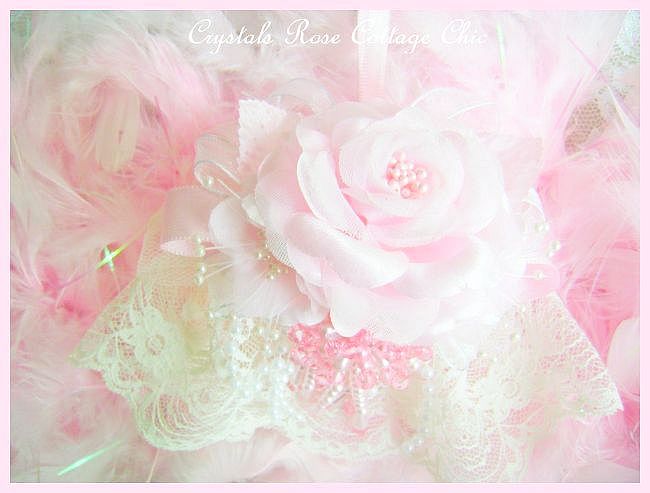 Ivory and Shabby Pink Bliss Ornament
