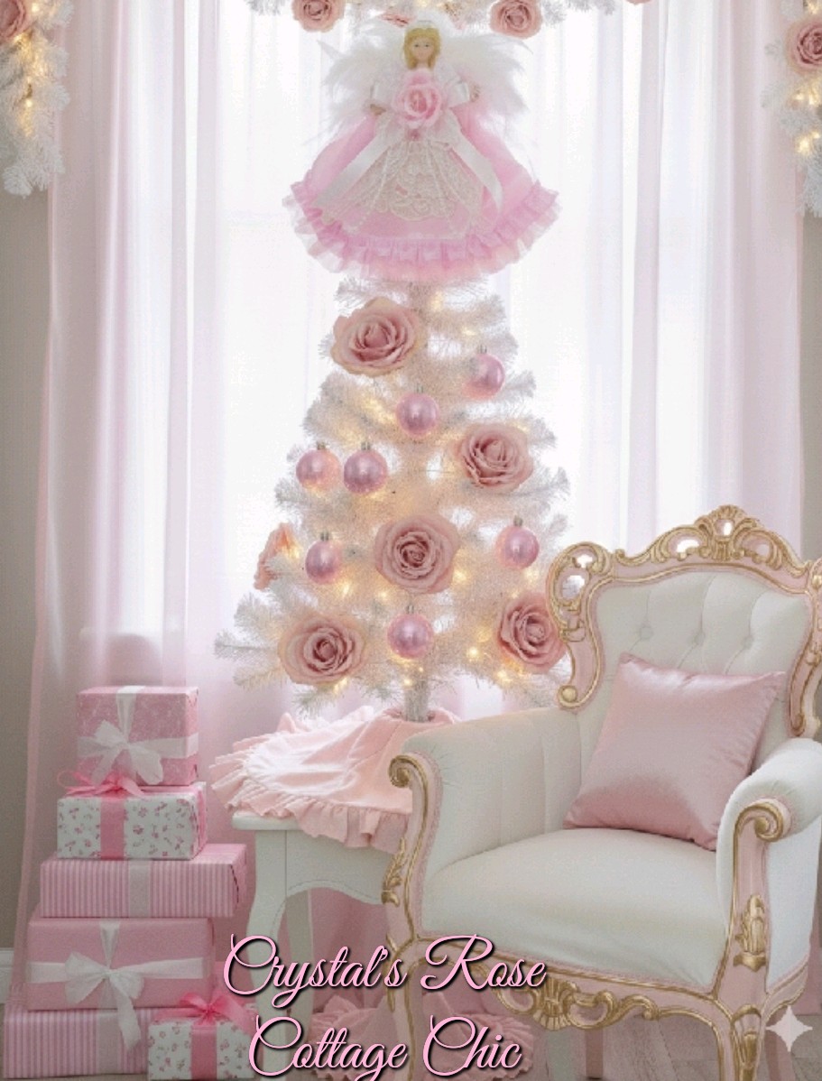 Mini Pink Satin Angel Tree Topper...Free Shipping