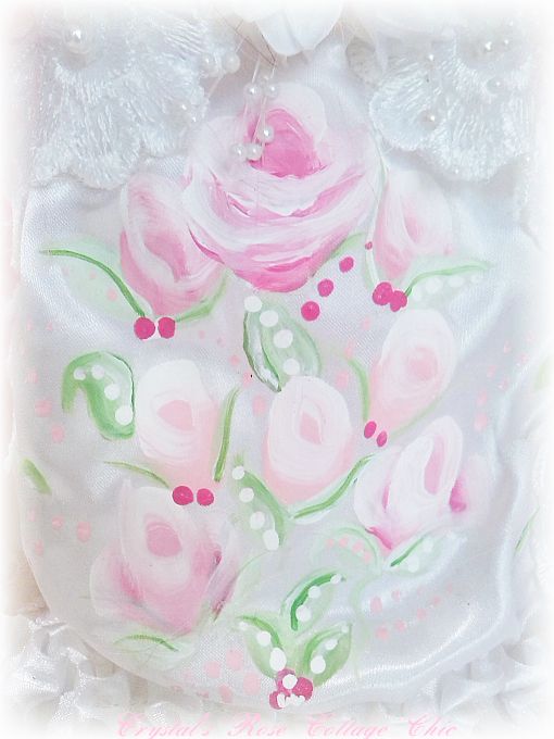 Pink Painted Roses Angel Tree Topper