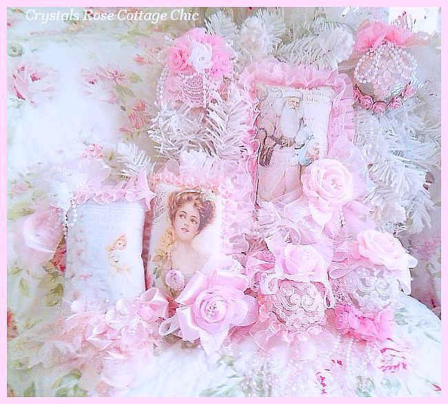 Victorian Pink Santa Decor / Ornament