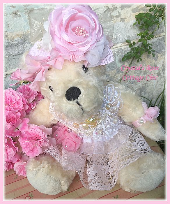 Shabby Chic Pink Rose Bear