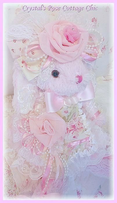 Sweet Pink Shabby Chic Bunny
