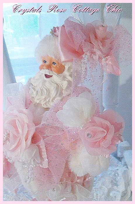 Shabby Pink Rose Santa