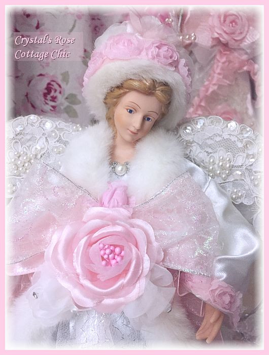 Pink Rose Fiber Optic Angel