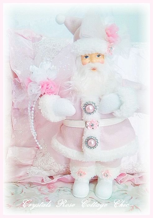 Shabby Chic Pink Santa