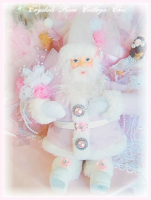 Shabby Chic Pink Santa