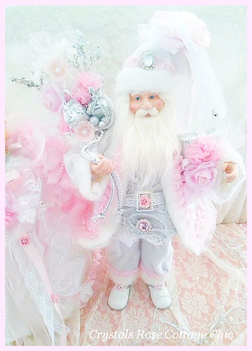 Shabby Pink Chic Rose Santa Clause