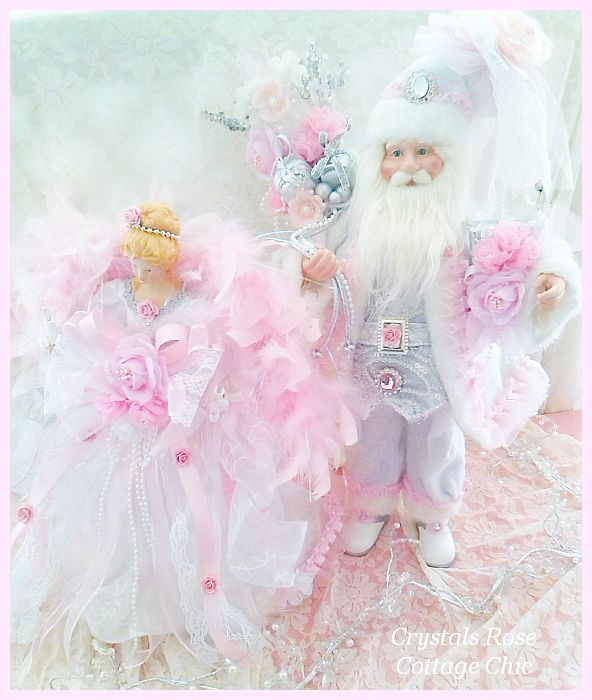 Shabby Pink Chic Rose Santa Clause